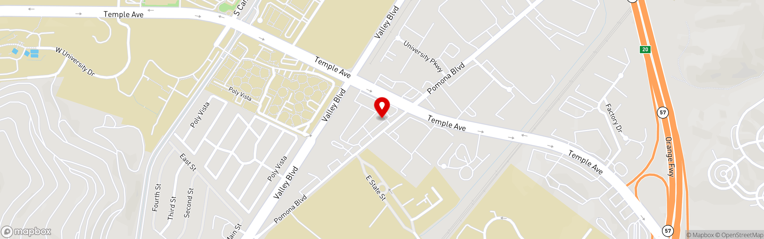 Street map pinning Jinza Teriyaki in Jinza Teriaki