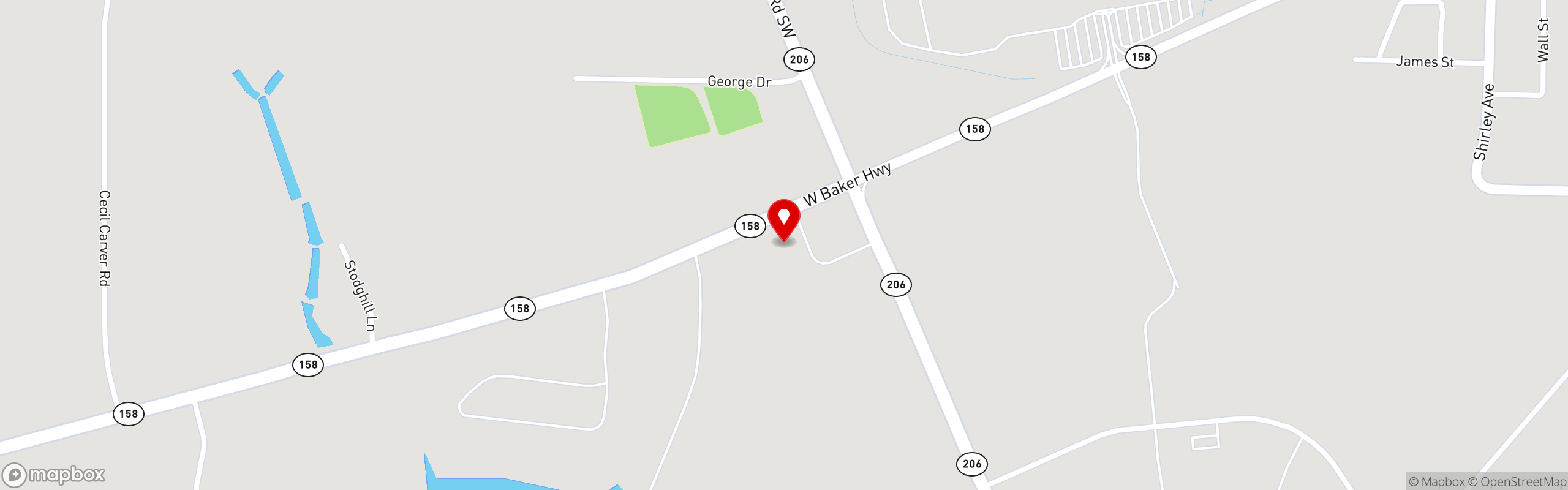 Street map pinning Southern Roost in Douglas