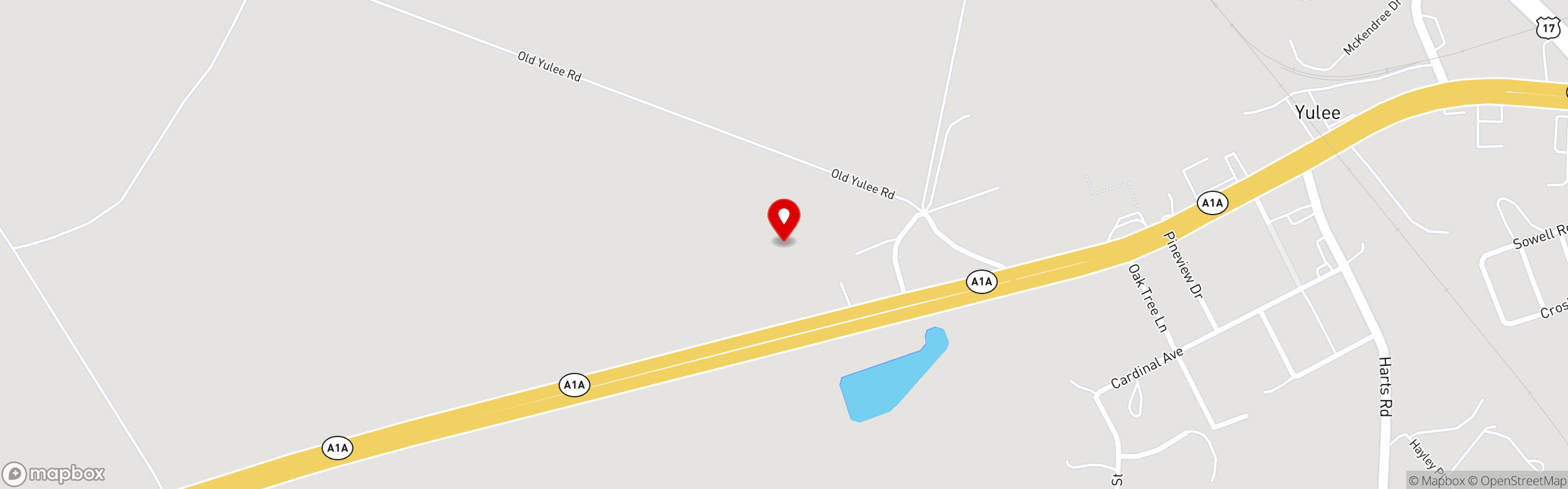 Street map pinning Southern Roost in Yulee