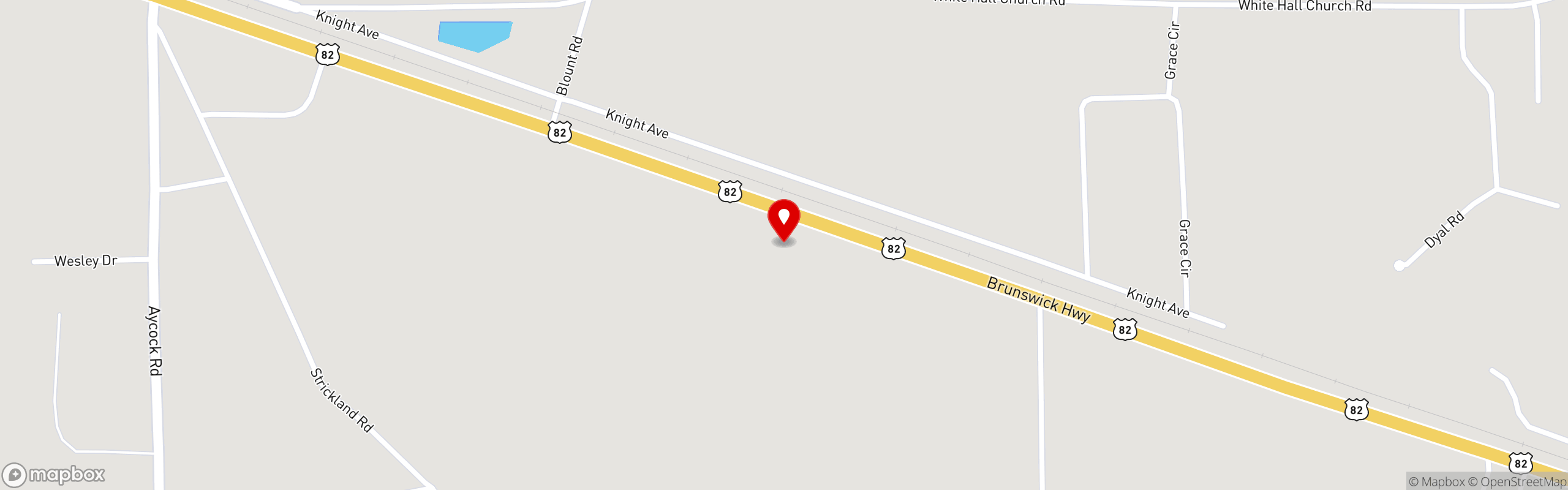 Street map pinning Southern Roost in Waycross