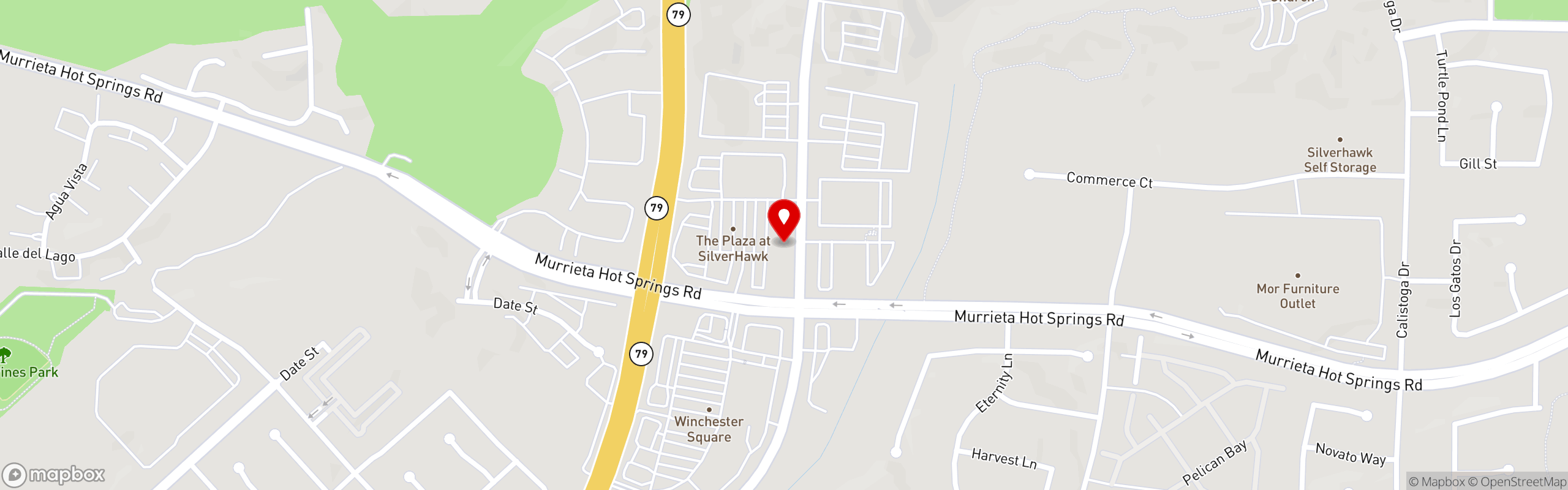 Street map pinning Alohana Acai Bowls in Murrieta | CA