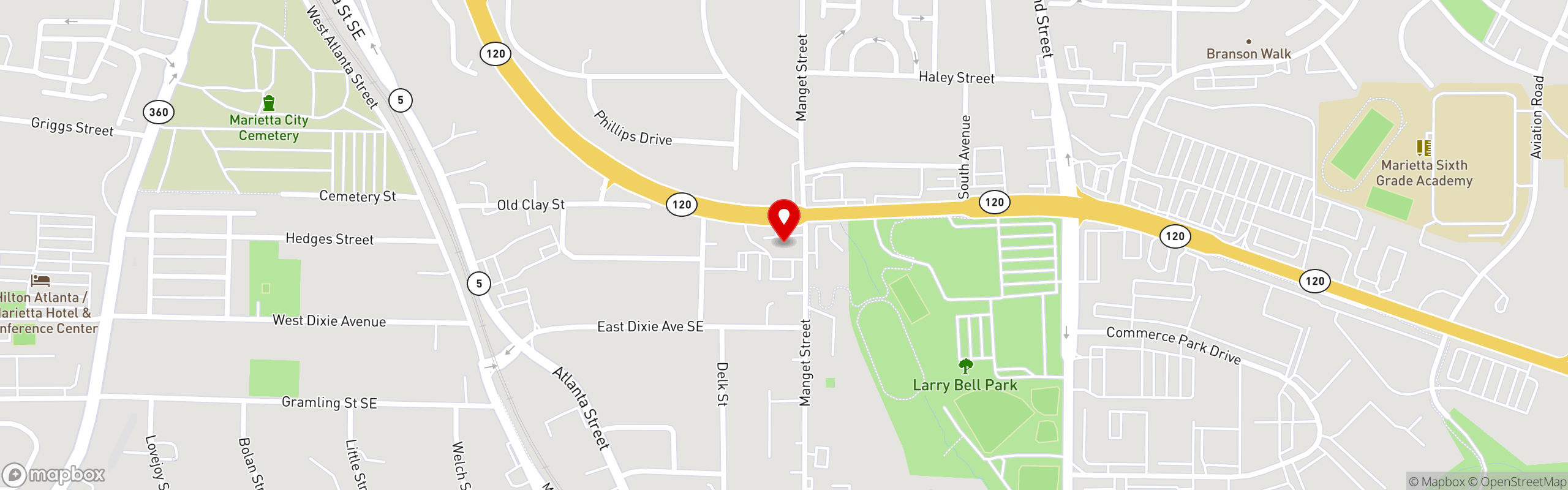 Street map pinning Red Eyed Mule in Red Eyed Mule