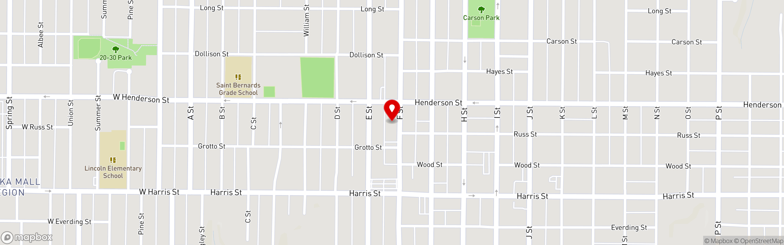 Street map pinning Diver Bar & Grill in Eureka