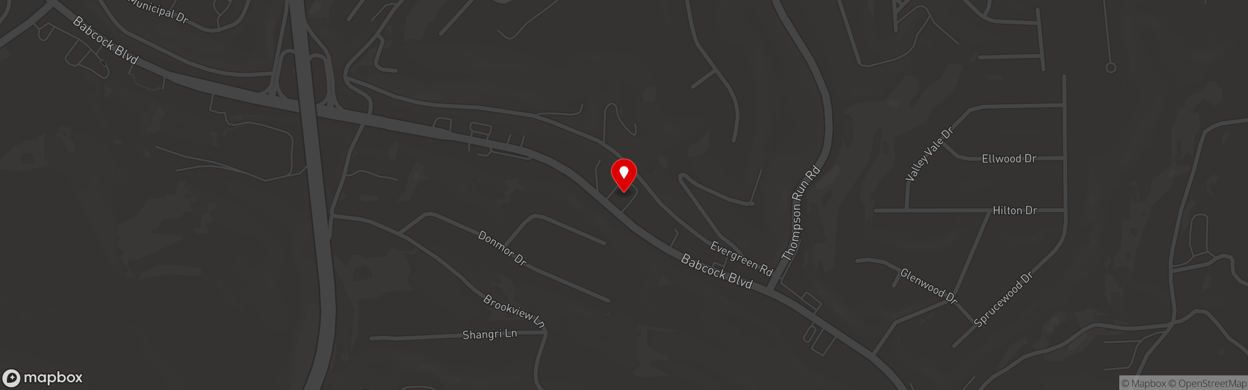 Street map pinning Mike & Tony's Gyros in North Hills
