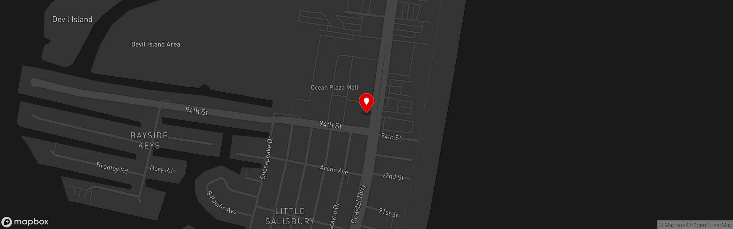 Street map pinning Blue Fish Restaurant & Bar in Blue Fish Restaurant & Bar