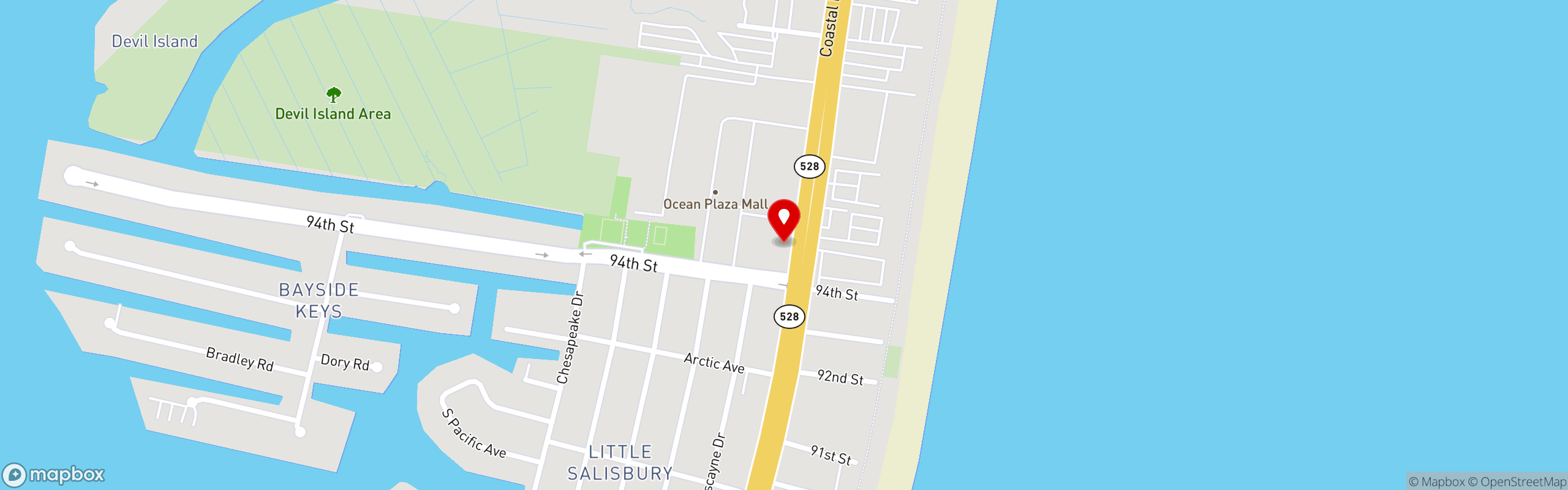 Street map pinning Blue Fish Restaurant & Bar in Blue Fish Restaurant & Bar
