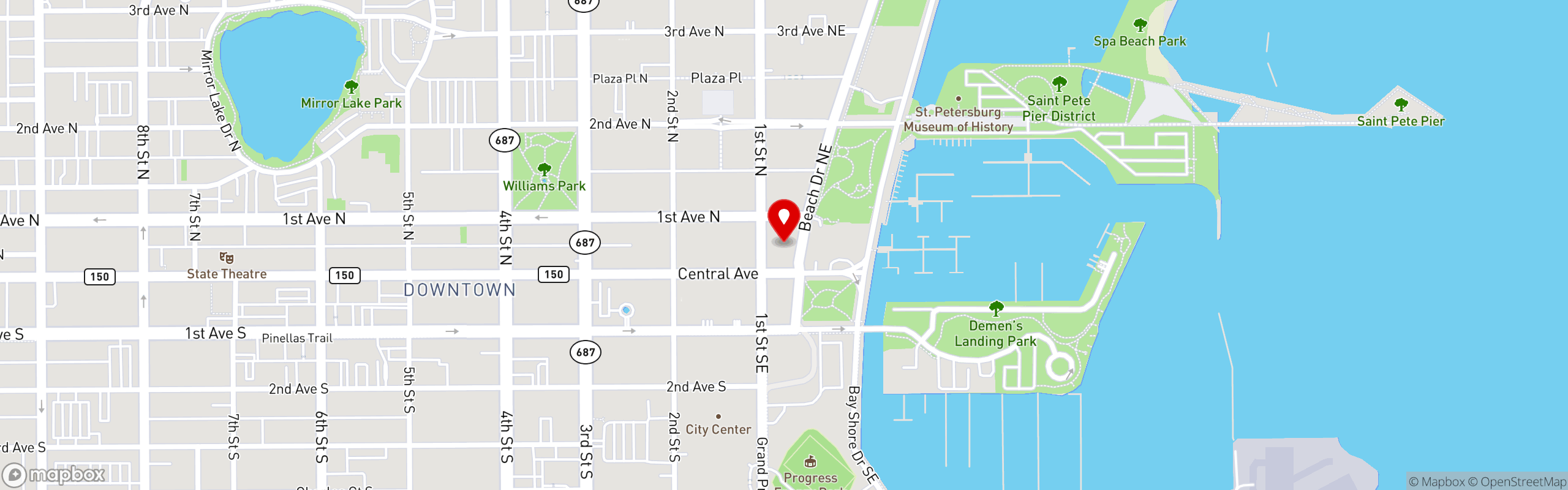Street map pinning Kaia Bowls in St Petersburg