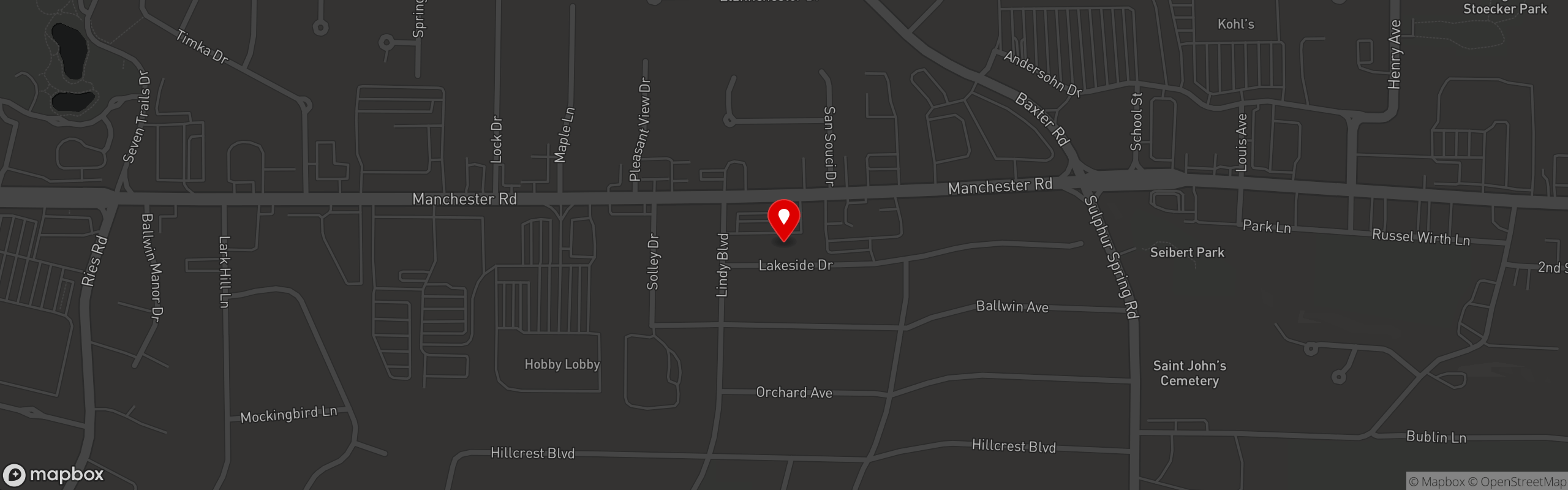 Street map pinning GuacoTaco in GuacoTaco - Ballwin, MO