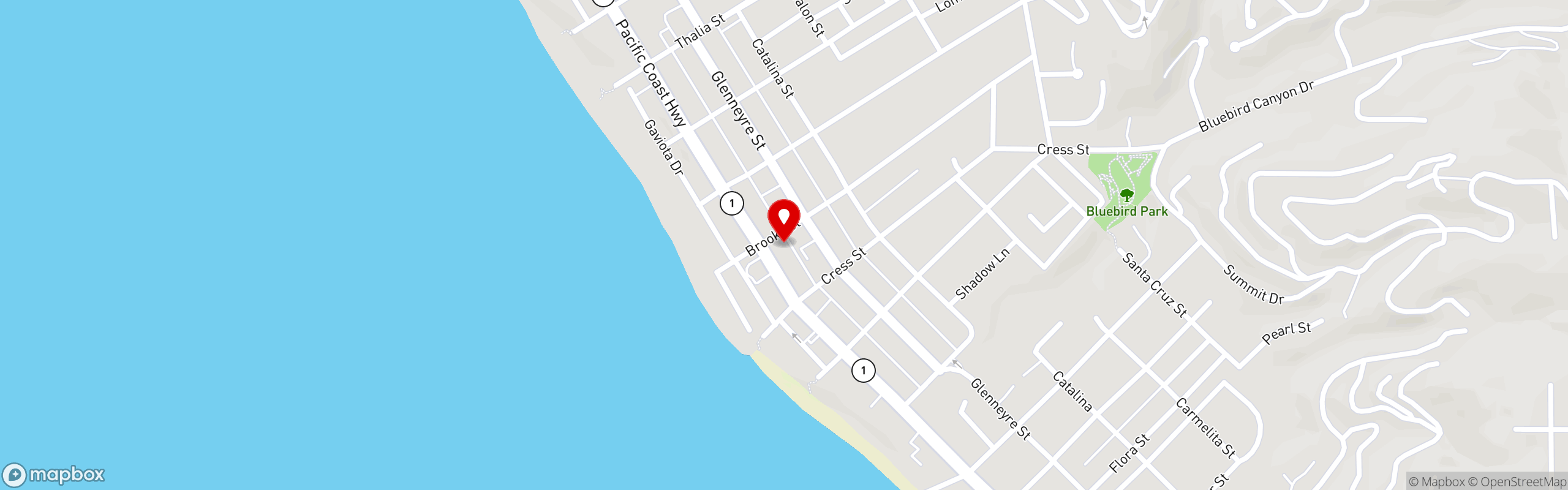 Street map pinning Sapphire, Cellar. Craft. Cook. in Sapphire