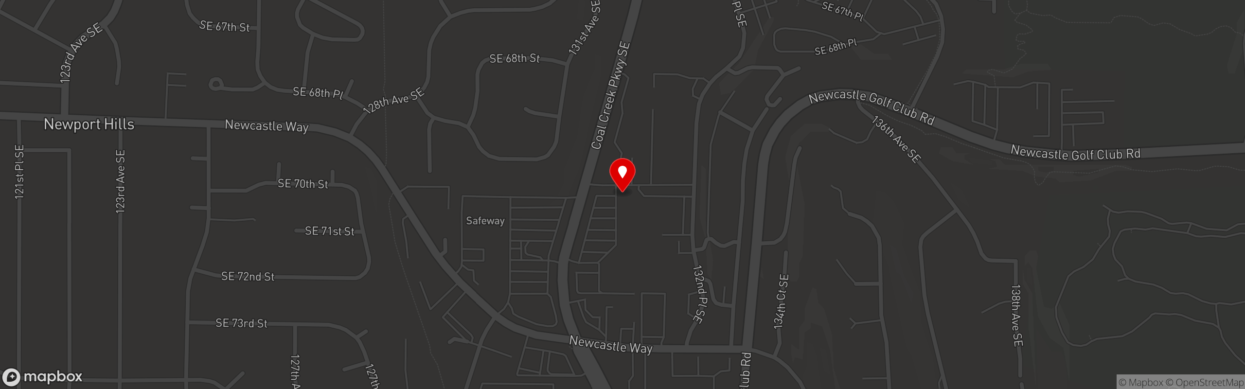 Street map pinning Tapatio Mexican Grill in newcastle