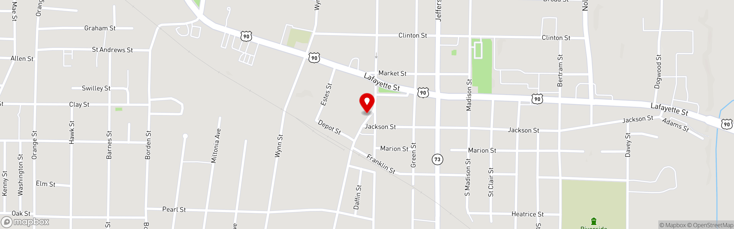 Street map pinning Bistro Palms in Bistro Palms - Marianna, FL