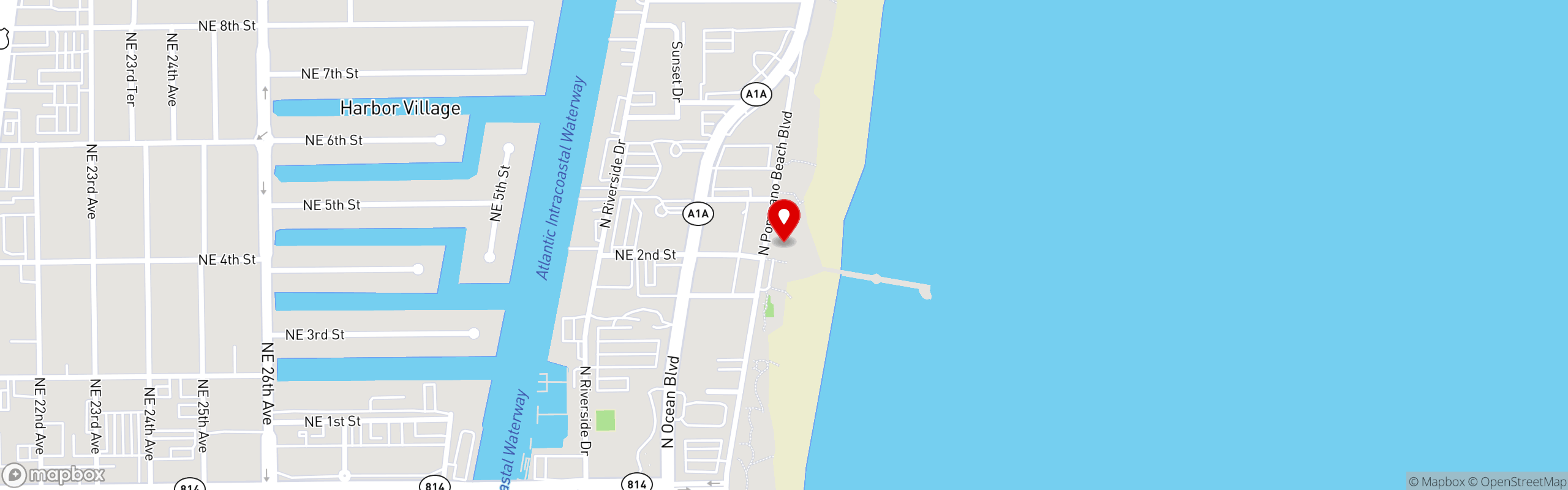Street map pinning Oceanic at Pompano Beach in Oceanic at Pompano Beach