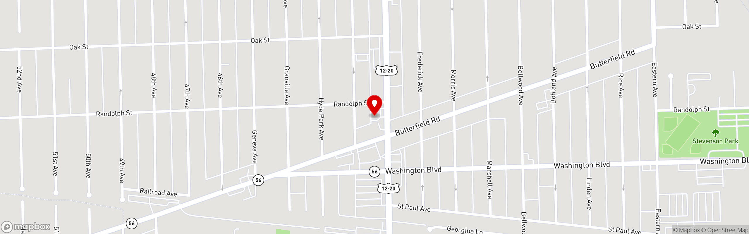 Street map pinning Tastee Rolls in Bellwood