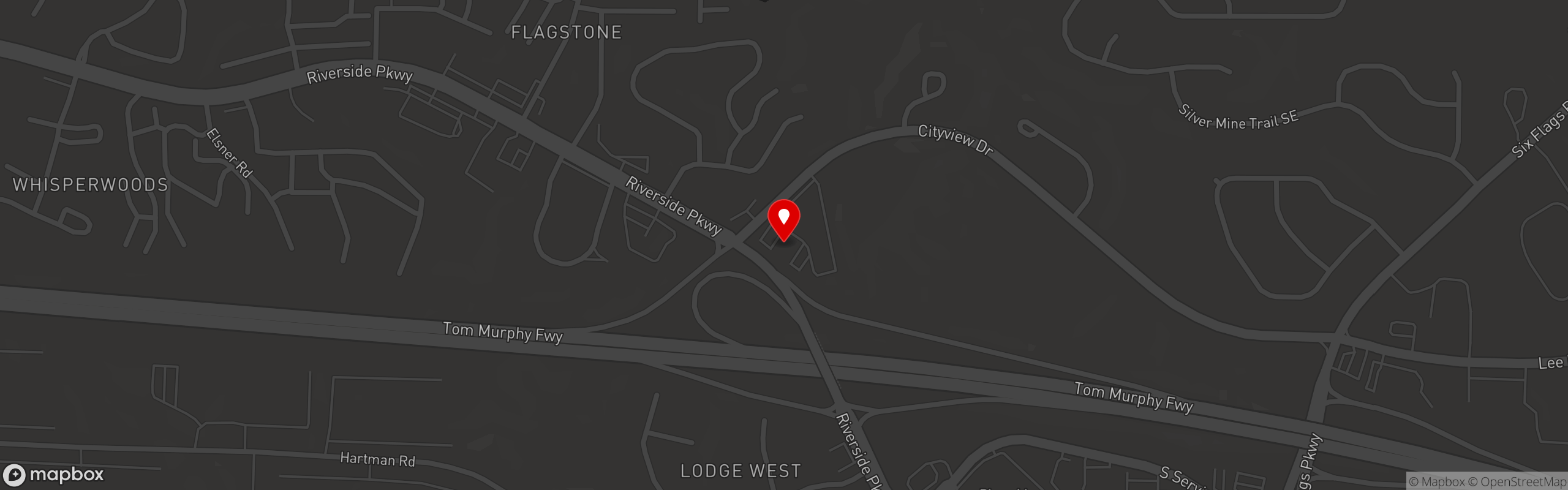 Street map pinning City View Sports Bar & Bistro in City View Sportsbar & Bistro - Austell