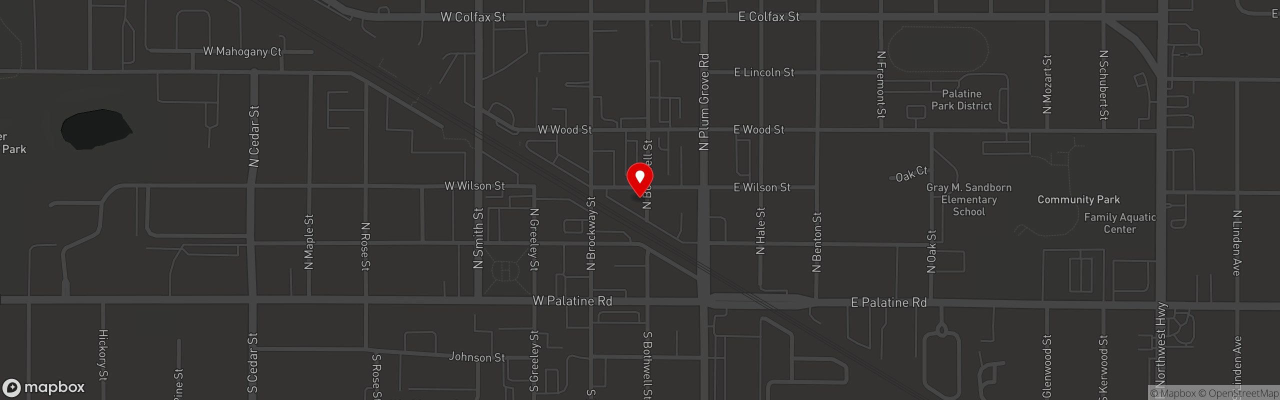 Street map pinning Lamplighter's in Lamplighter Inn