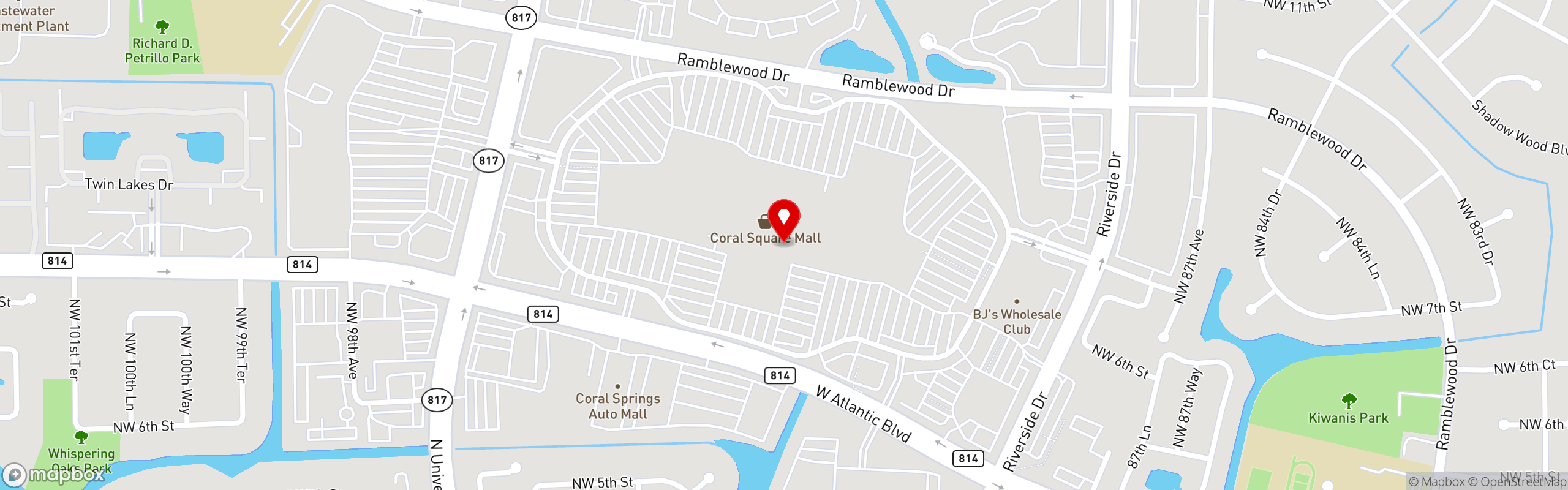 Street map pinning Naturissimo in Coral Square