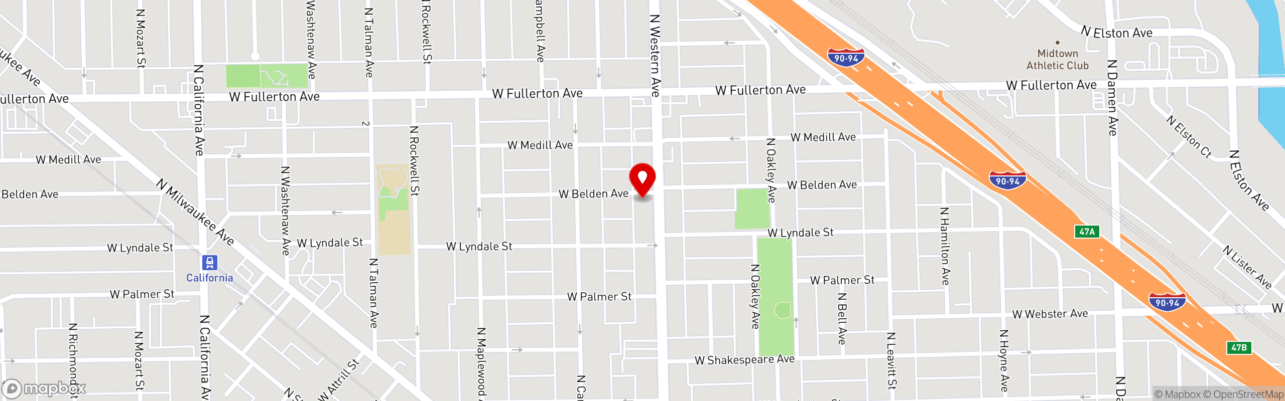 Street map pinning Sazon Cubano in Sazon Cubano | Chicago's Cuban Café
