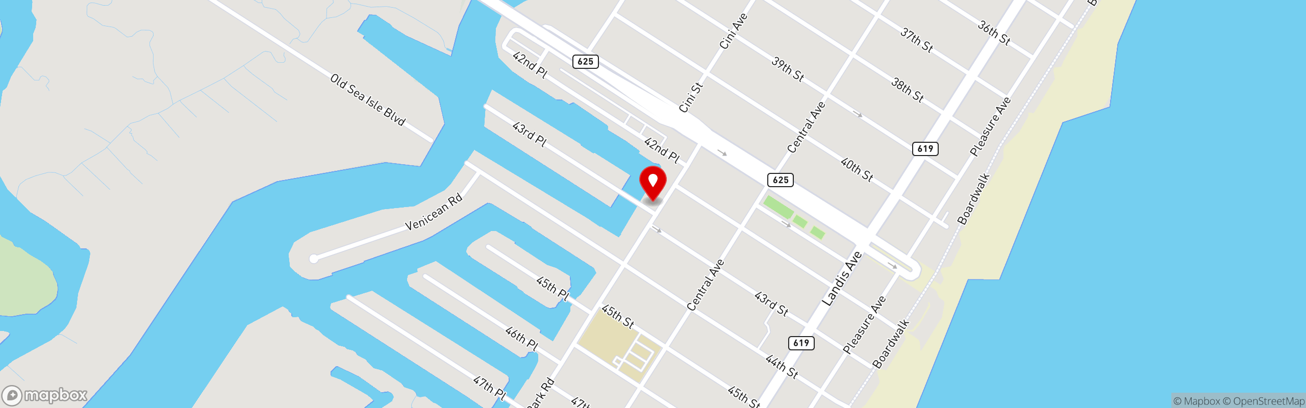Street map pinning Mike's Seafood in Mike's Seafood & Dock Restaurant