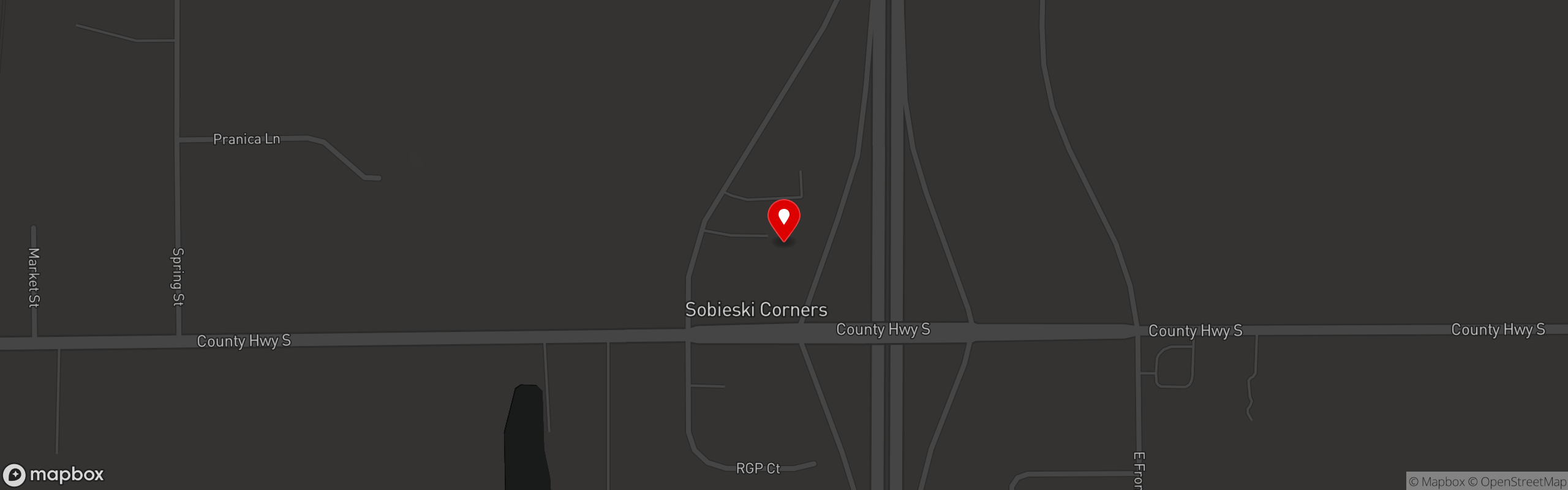 Street map pinning Luigi's Pizza Palace 2 in Little Suamico