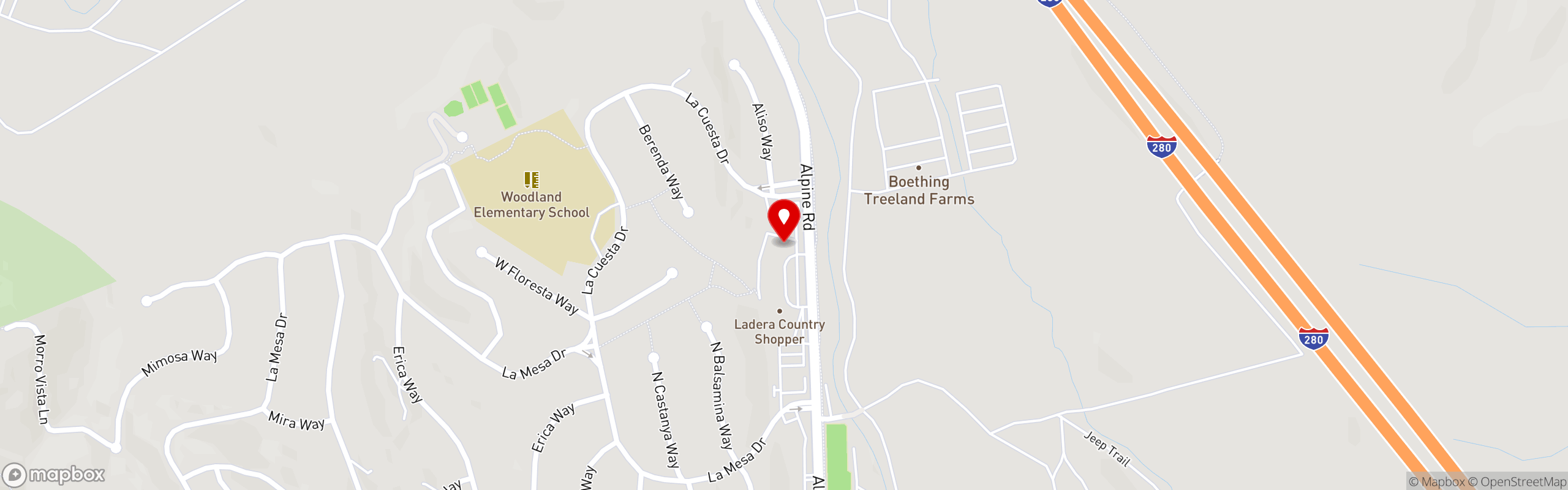 Street map pinning Konditorei Cafe in Konditorei Cafe - Portola Valley