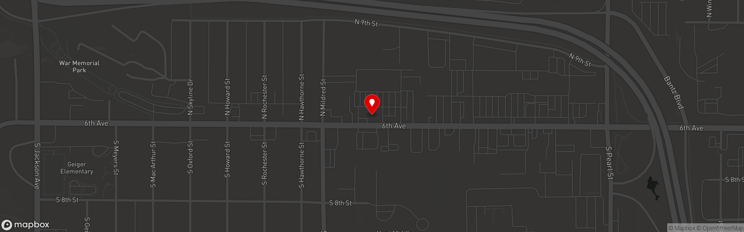 Street map pinning Ben Dews Clubhouse Grill in Ben Dews Clubhouse Grill