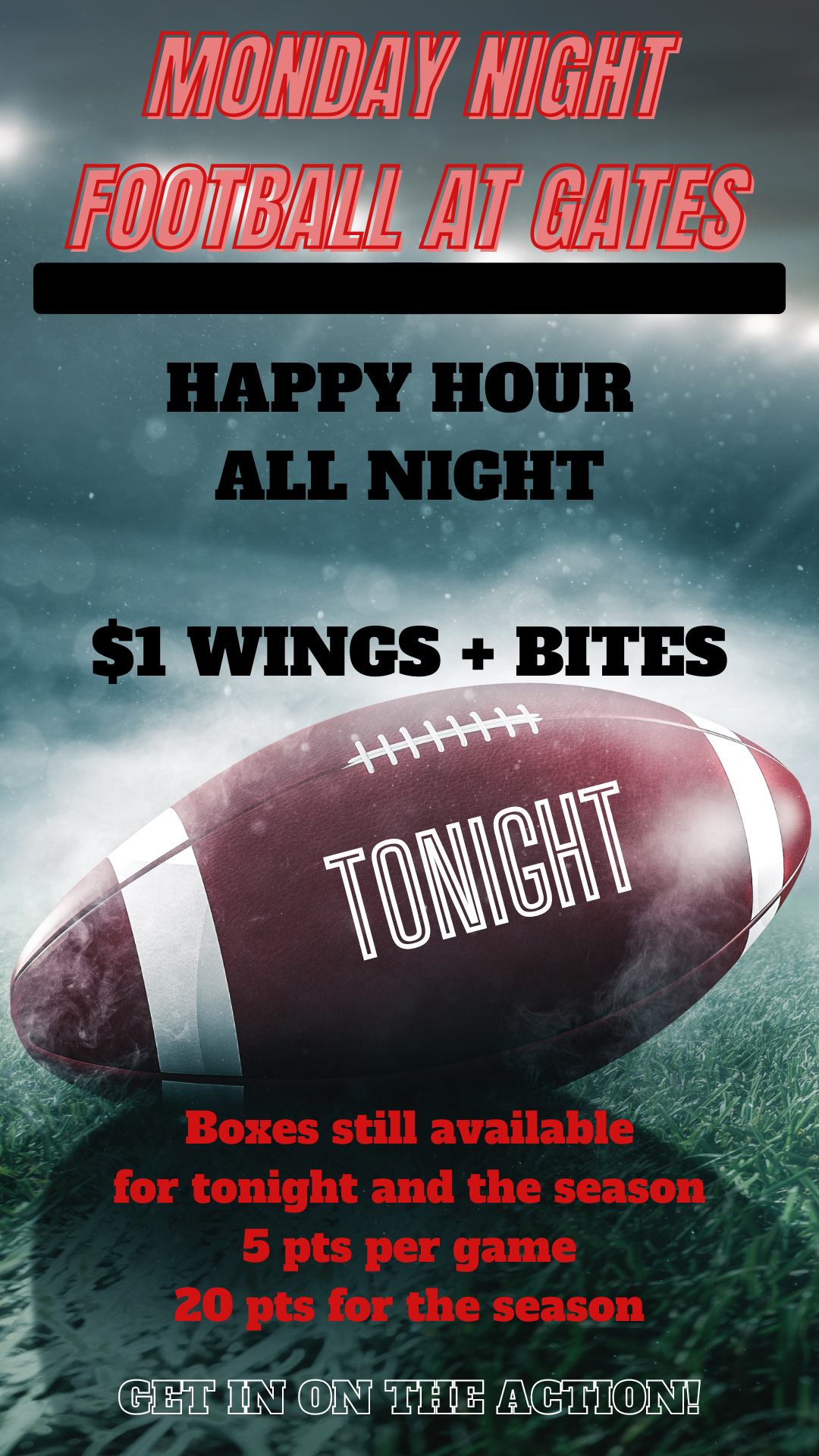 Monday Night Football - Gates Restaurant + Bar
