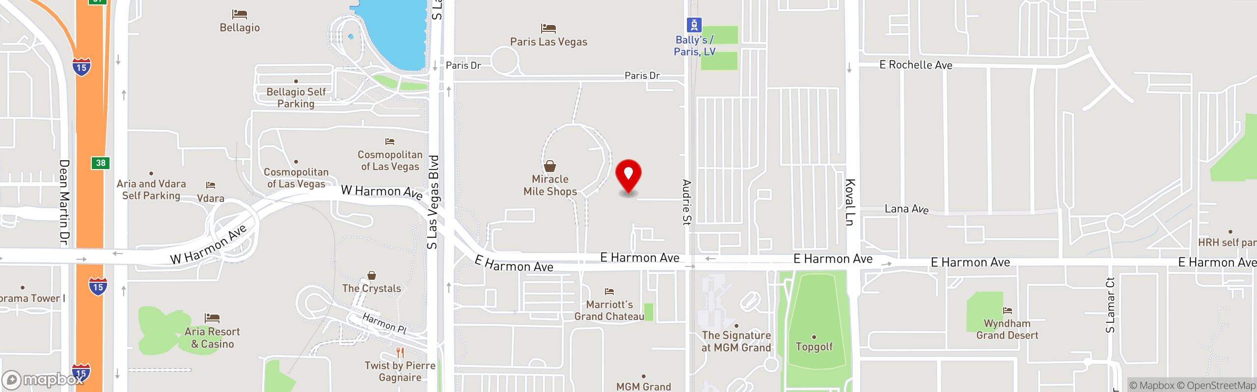 Street map pinning Carnegie Pizza in Carnegie Pizza - Las Vegas