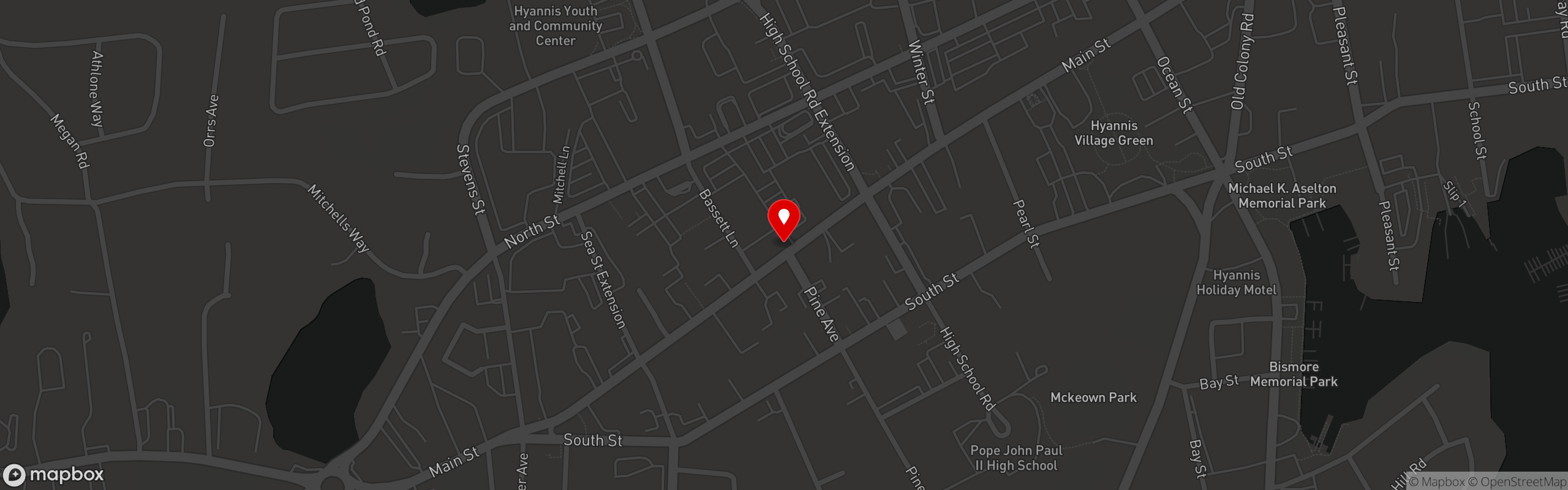 Street map pinning Colombo's Cafe & Pastries in Colombo's Cafe & Pastries Hyannis