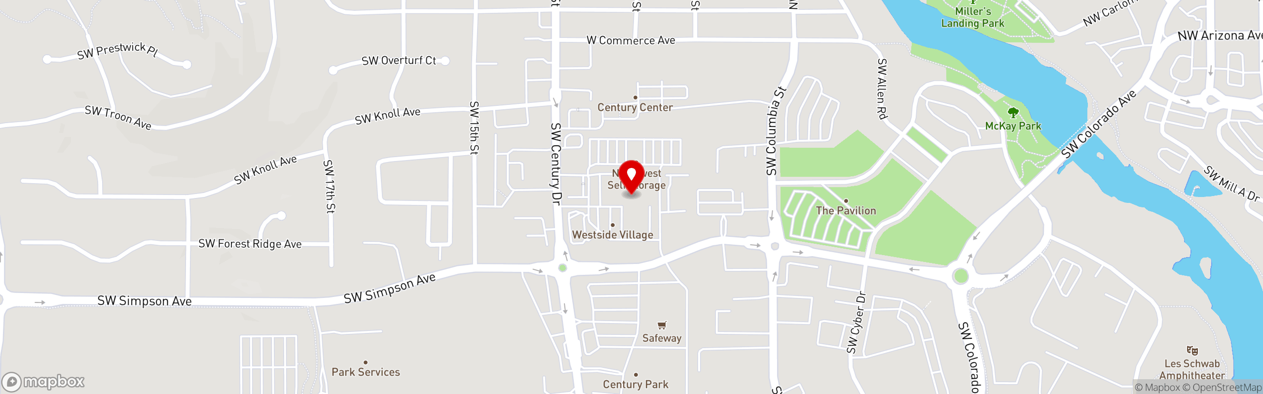 Street map pinning The Hook & Plow in Bend, OR