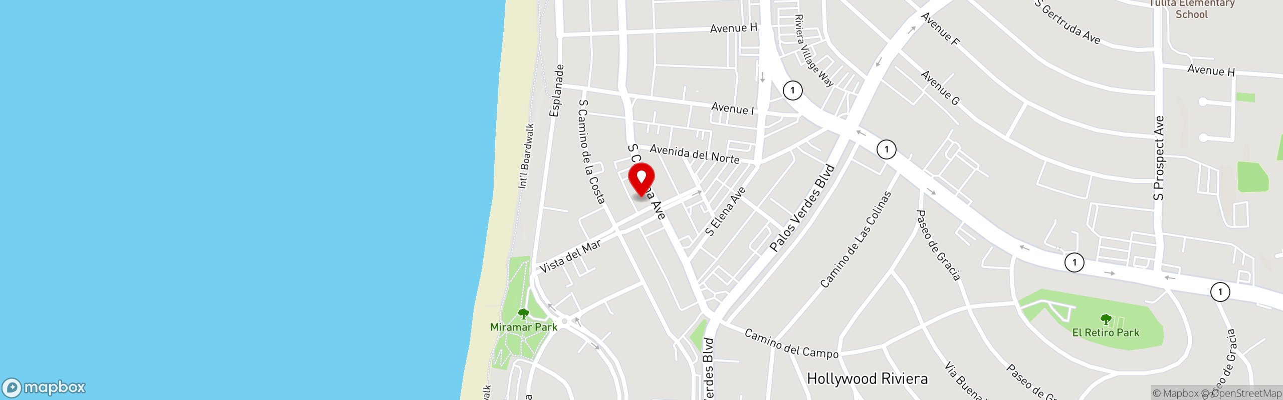 Street map pinning The Hook & Plow in Redondo Beach, CA