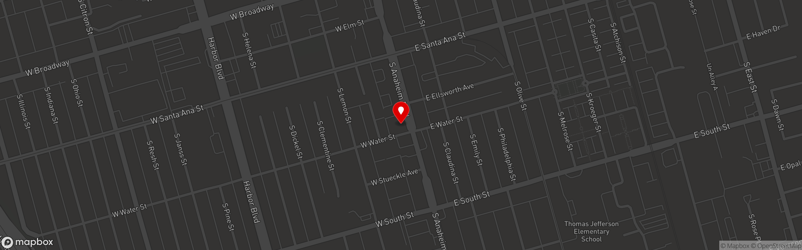 Street map pinning Villains Brewing Company in Villains Brewing Company