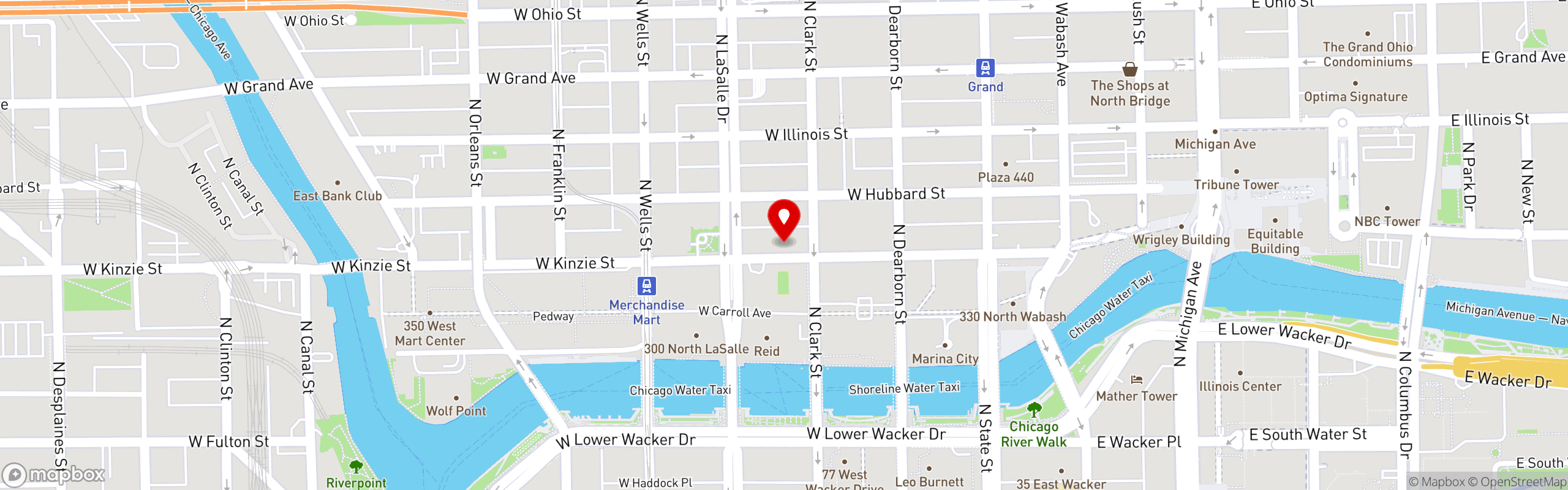 Street map pinning Mercadito in River North