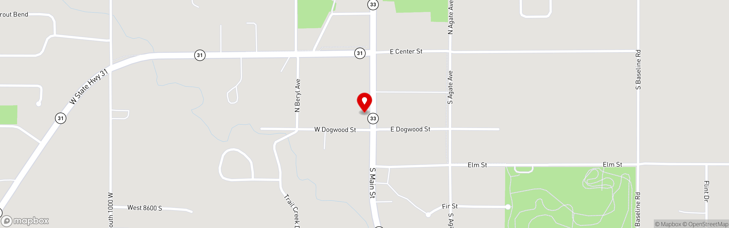 Street map pinning Butter Cafe in Butter Cafe - Victor, ID