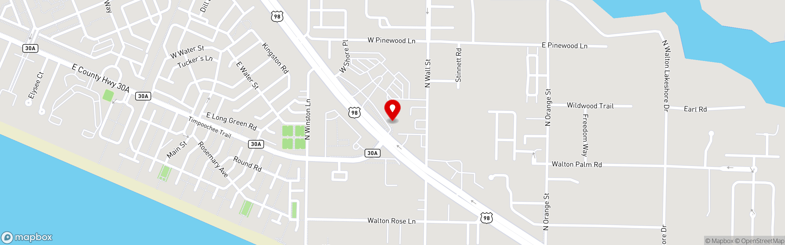 Street map pinning Aja 30A in Aja 30A