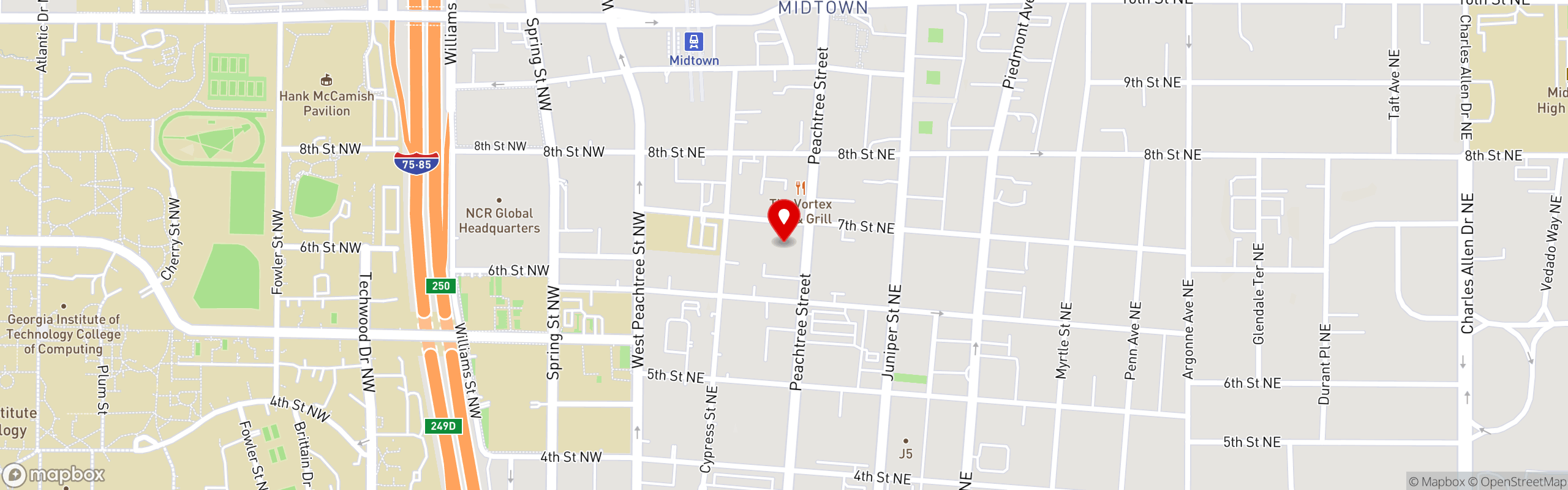 Street map pinning Fire & Stone Italian Pizza Kitchen in Fire & Stone New York Pizza Kitchen - Midtown