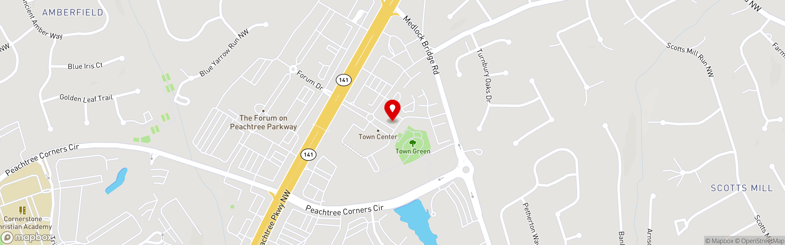Street map pinning Fire & Stone Italian Pizza Kitchen in Fire & Stone Italian Pizza Kitchen - Peachtree Corners