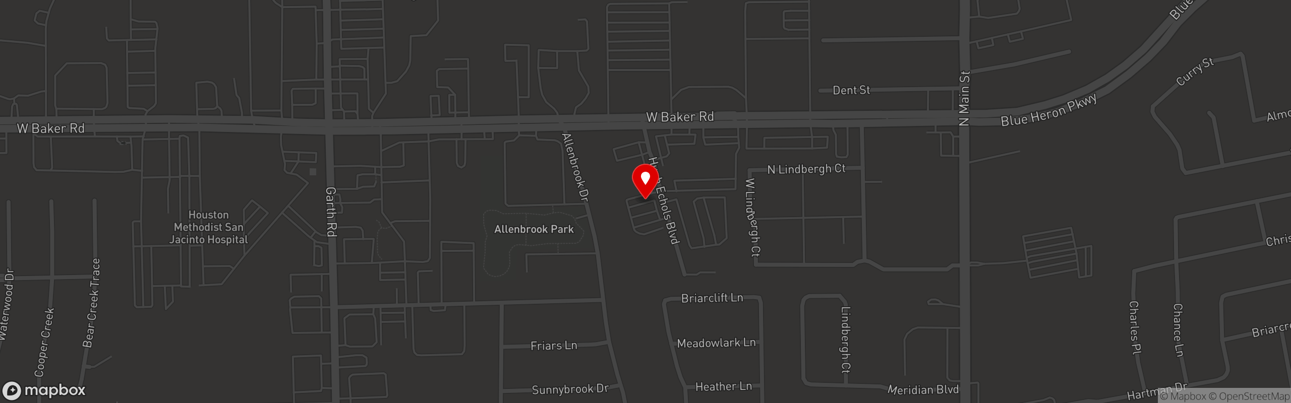 Street map pinning El Mana Taqueria in Baker Business Park- El Mana Taqueria