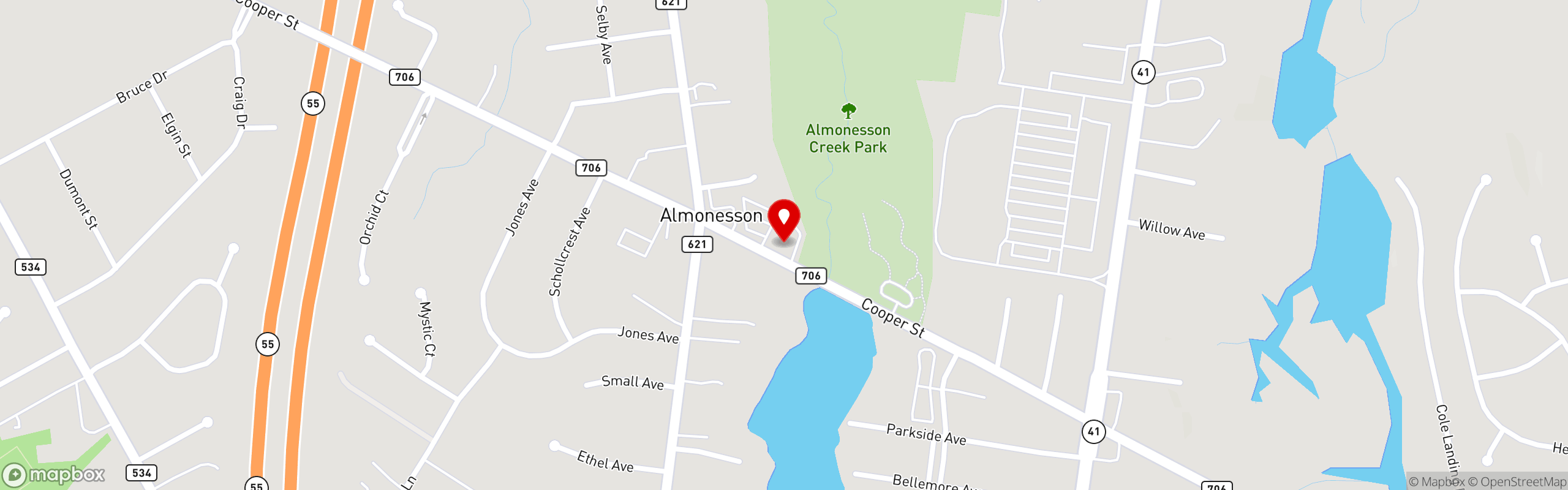 Street map pinning Filomena Lakeview in Filomena Lakeview