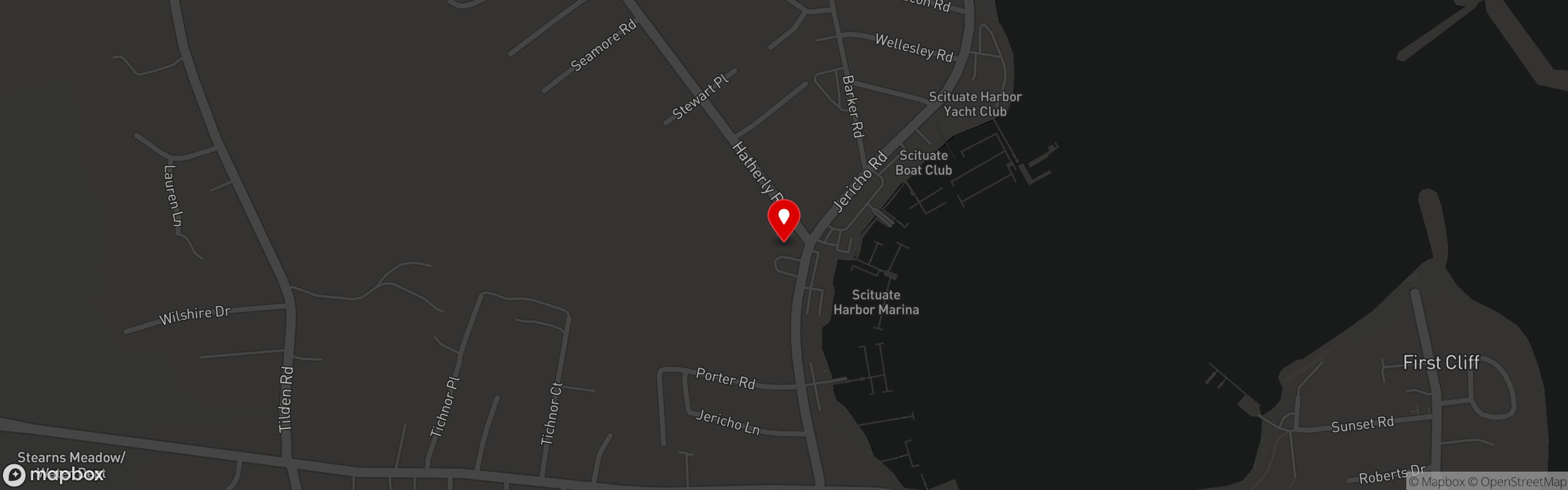 Street map pinning Satuit Tavern in Scituate