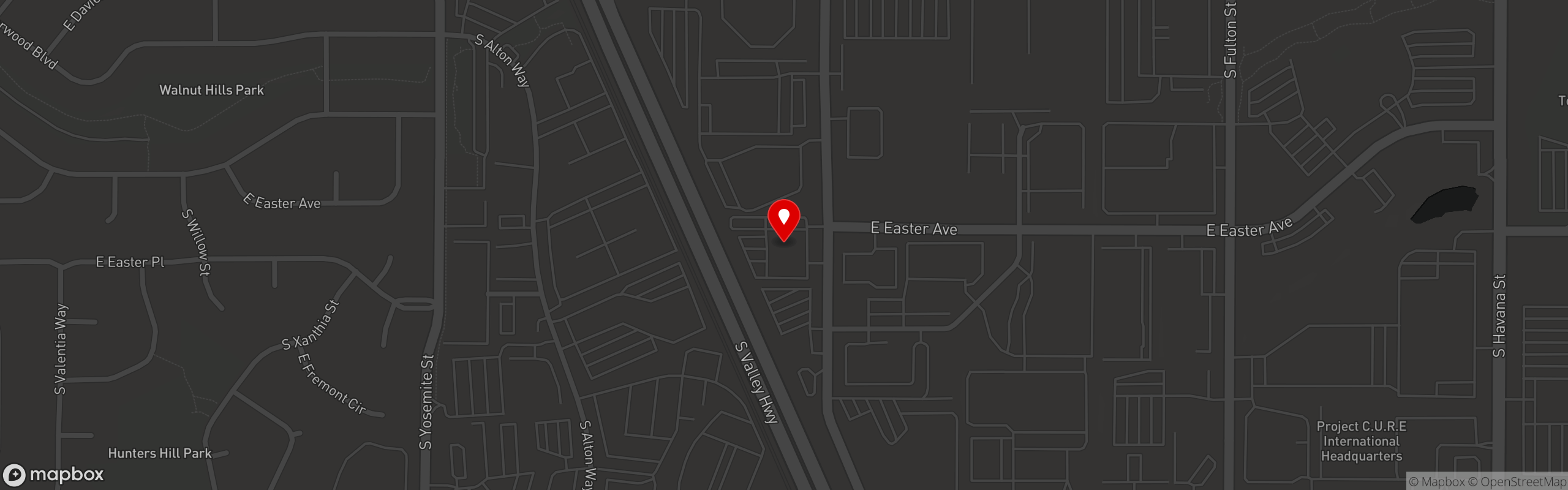 Street map pinning ViewHouse in Centennial
