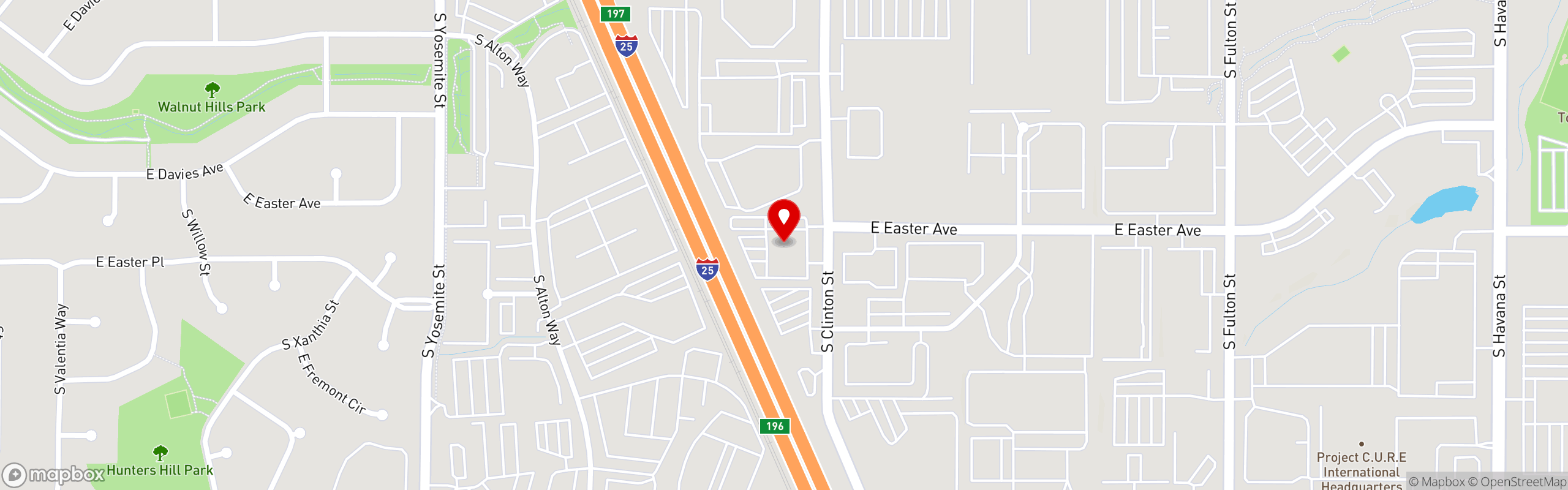 Street map pinning ViewHouse in Centennial