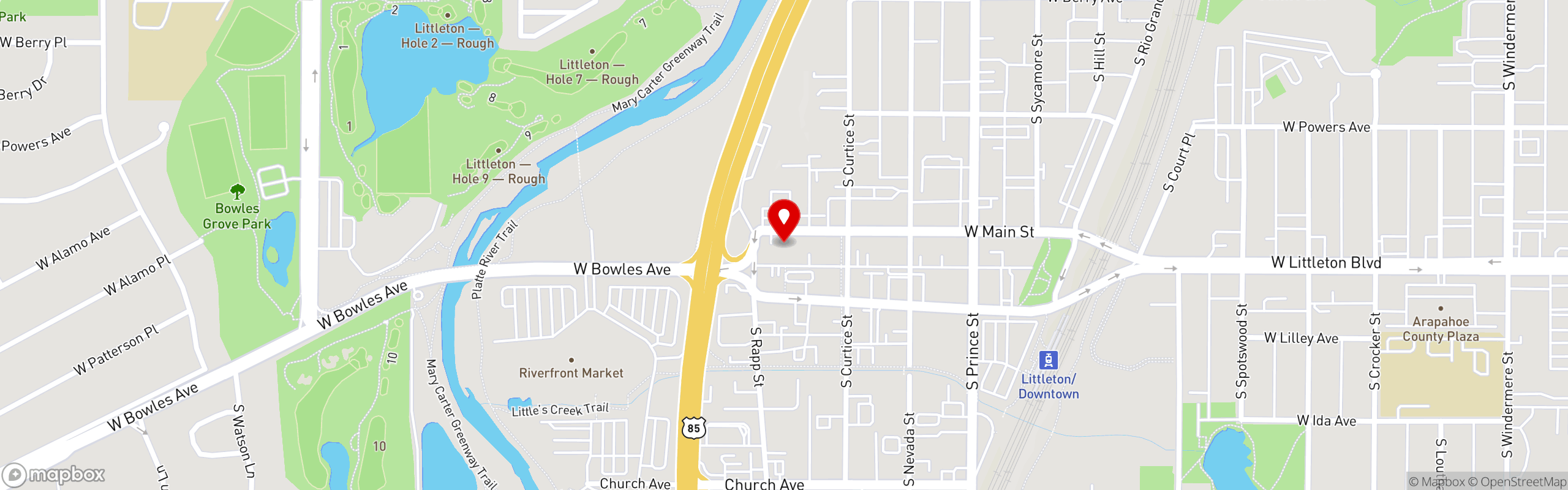 Street map pinning ViewHouse in Littleton