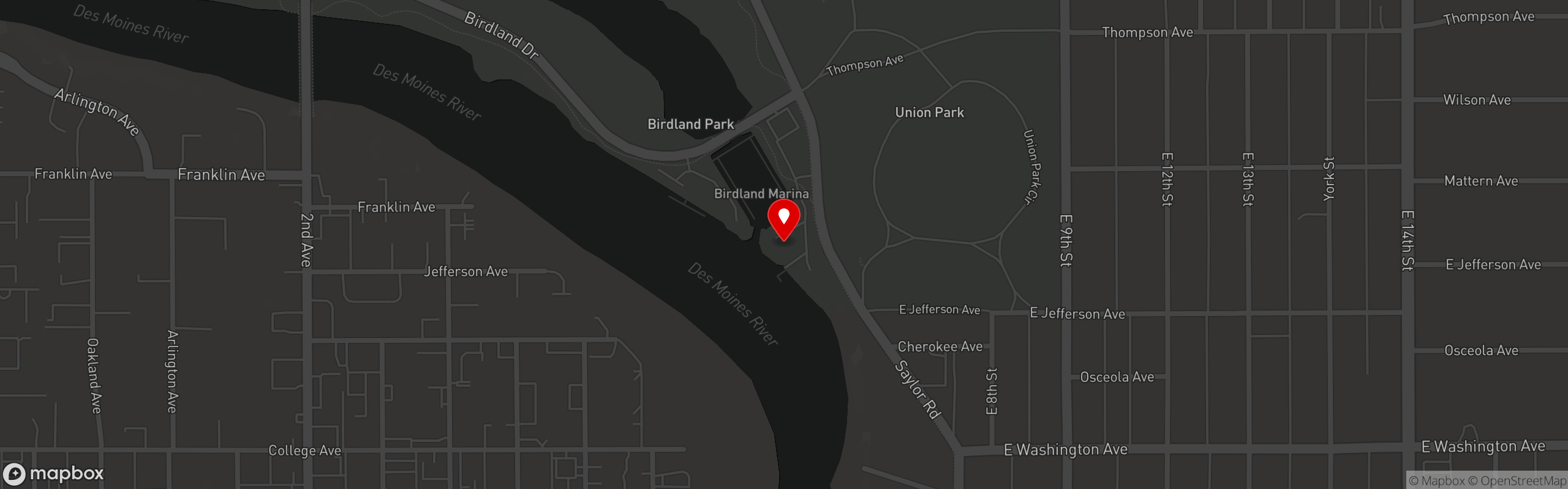 Street map pinning Captain Roy's in Captain Roy's