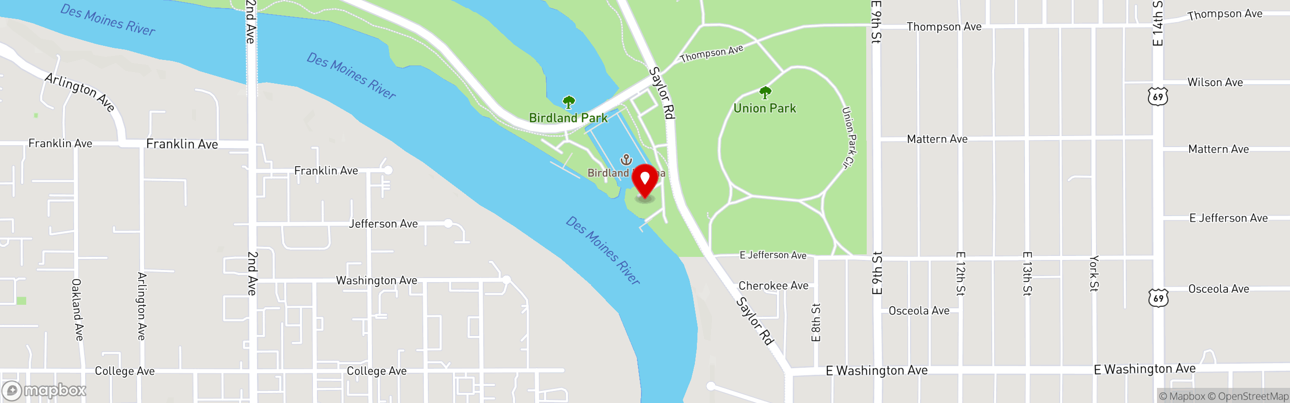 Street map pinning Captain Roy's in Captain Roy's