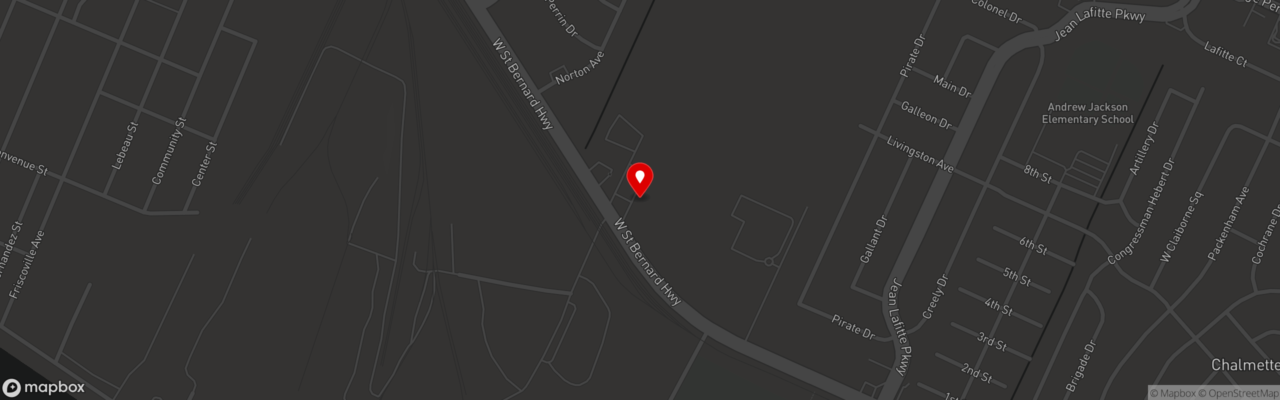 Street map pinning The Palms too in Arabi