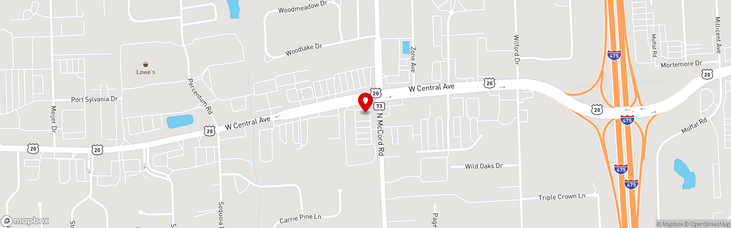 Street map pinning Frogtown Johnnie's in Frogtown Johnnie's