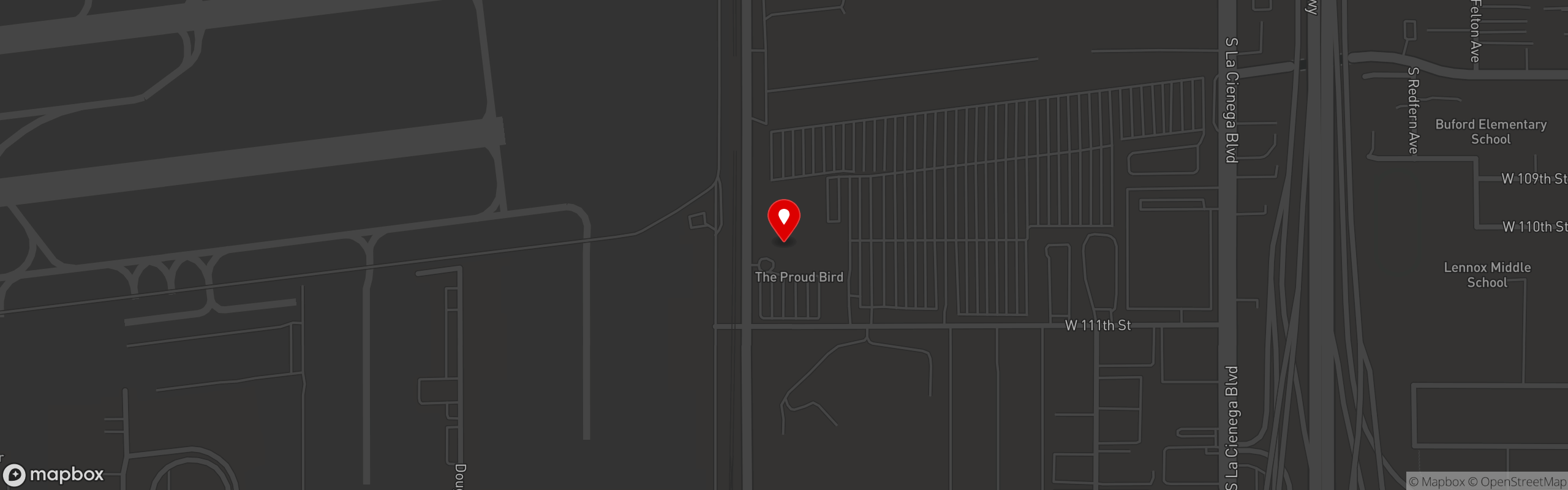 Street map pinning The Proud Bird in The Proud Bird | Los Angeles