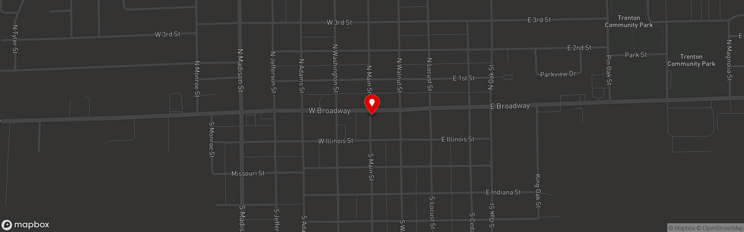Street map pinning Trenton House Restaurant in Trenton House Restaurant
