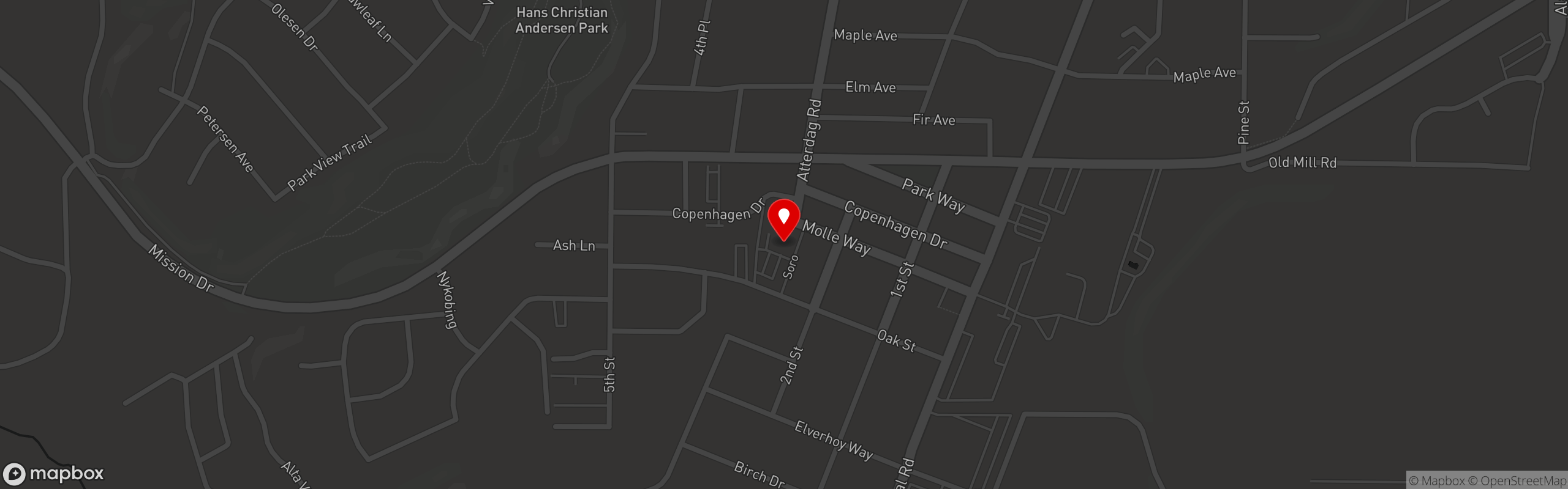Street map pinning Whiskey 'N Rye Smokehouse in Whiskey 'N Rye Smokehouse