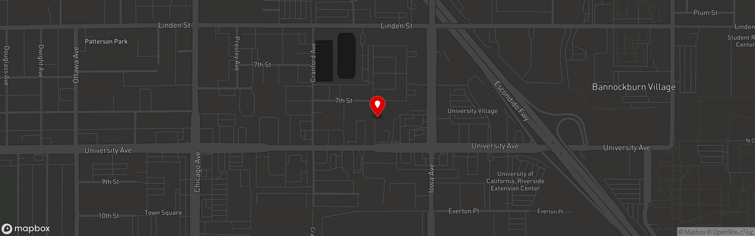 Street map pinning Bricks and Birch in Bricks and Birch - University Ave